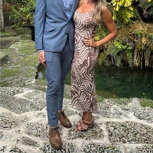 See you Monday zebra stretch dress